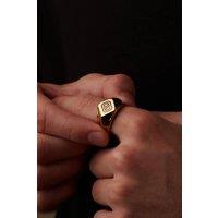 Outrage London Men's 18K Gold Personalised Diamond Signet Ring | Size: 7