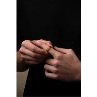 Outrage London Men's Gold Personalised 8MM Band Ring | Size: 10