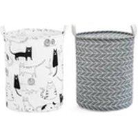 Havendro Cat+Grey Arrows Laundry Basket Folding Washing Dirty Clothes