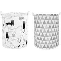 Havendro Cat+Grey Triangle Laundry Basket Folding Washing Dirty Clothes
