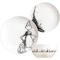 The Grinch 12pc Porcelain Dinner Set - Plates & Bowls Dinnerware in White | Size: 12 Pack