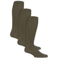 Country Pursuit Men's 3 Pack Long Knee High Military Action Socks in Green | Size: 6-11
