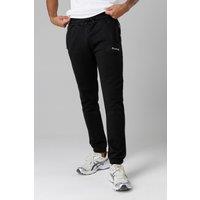 Firetrap Men's Cotton Rich Brushed Fleece Joggers with Logo Strip Detail in Black | Size: Small
