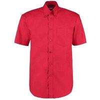Kustom Kit Men's Oxford Short-Sleeved Formal Shirt in Red | Size: 14.5 in