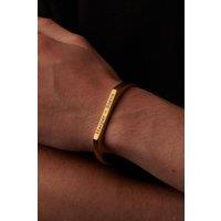 Outrage London Men's 18K Gold Personalised Thin Band Bangle | Size: Adjustable