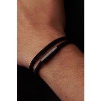 Outrage London Men's Black Personalised Double Band Rope Bracelet | Size: Adjustable