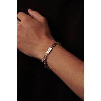 Outrage London Men's Silver Personalised 9MM Flat Curb Chain Bracelet | Size: 9 inches