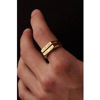 Outrage London Men's 18K Gold Personalised Double Thin Band Ring | Size: 10