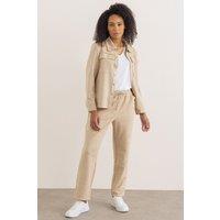 Klass. Women's Suedette Pull On Tapered Leg Trousers in Beige | Size: 16
