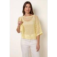 Blue Vanilla Women's Lemon Round Neck Net Top | Size: S/M