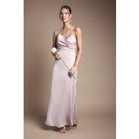 Coast Women's Wrap Waist Satin Cami Bridesmaid Dress in Dusty Rose | Size: 14