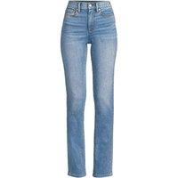 Lands' End Women's Petite Recover Straight Leg Jeans, High Waisted in Blue | Size: 24R