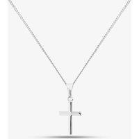T.H.Baker Women's Silver Small Plain Cross & Chain SCS20 | Size: 16-18inch