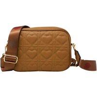 SVNX Women's Heart Quilted Crossbody Camera Bag in Tan