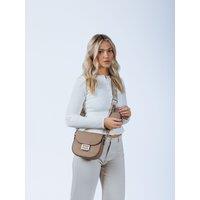 SVNX Women's Flap-Over Crossbody with Coin Pouch in Beige