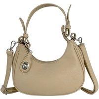 SVNX Women's Small Turn-Lock Faux Leather Shoulder Bag in Beige