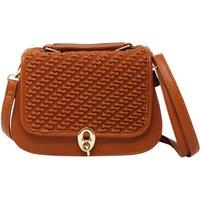 SVNX Women's Rouched Front Crossbody with Clasp Button in Brown