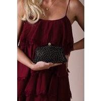 SVNX Women's Embellished Clutch Bag in Black