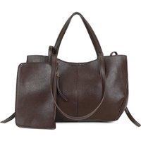 SVNX Women's Shoulder Tote Bag in Brown