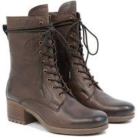 Celtic & Co Women's Block Heel Derby Boot in Dark Brown | Size: 6