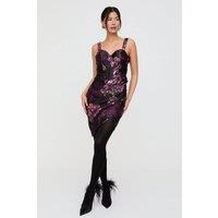 Lily and Lionel Women's Derry Floral Lurex Jacquard Mini Dress In Black | Size: 12