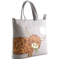 Mala leather Women's Bella Highland Cow Grab Bag - Limited Edition Grey