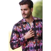 CLAUDIO LUGLI Men's Abstract Painted Wall Print Shirt | Size: Large