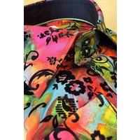 CLAUDIO LUGLI Men's Marble Tie-Dye Shirt With Flocking Detail | Size: Medium