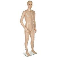 tectake Men's Male Adjustable Mannequin In Full Body Life Size With Realistic Propor in Beige