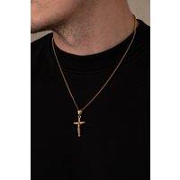 Outrage London Men's Gold Crucifix Pendant Necklace | Size: 18 inches