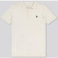 U.S. POLO ASSN. Men's Combed Cotton Polo Shirt in Medium Beige | Size: XL