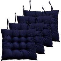 Living and Home 4Pcs Deep Blue Garden Chair Cushions Tatami Pads in Dark Blue