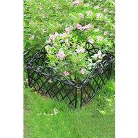 Living and Home 4pcs Interlocking Garden Plastic Fence Decorative Border Path Edging Fence Panels Outdoor Landscape Patio Lawn Flower Bed