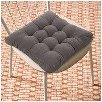 Living and Home 50cm Square Corduroy Chair Pad Gaming Floor Cushion Meditation Pillow in Grey