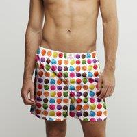 CLAUDIO LUGLI Ice Cream Scoop Cotton Poplin Print Boxer Shorts in White | Size: 2XL