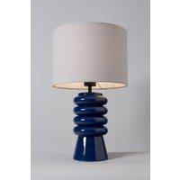 BHS Lighting Rahya Ribbed Glass Table Lamp in Blue