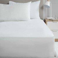 Rapport Home Primrose Hill Fitted Sheet 200 Thread Count Extra-Deep 40 cm in White | Size: Super King Fitted