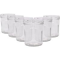 Argon Tableware 250ml Glass Jam Jars - Set of 6 - Empty Screw Top Preserving Jar in Clear