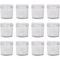 Argon Tableware 90ml Glass Jam Jars - Set of 12 - Empty Screw Top Preserving Jar in Clear