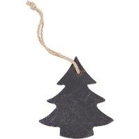 Nicola Spring Slate Christmas Tree Decoration - 7 x 8cm - Tree in Grey | Size: 7 x 8 cm