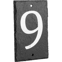 Nicola Spring Slate House Sign - 9 x 14.5cm - Number 9 in Grey | Size: 9 x 14.5 cm