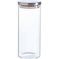 Argon Tableware Glass Storage Jar with Metal Lid - 1.5 Litre in Silver