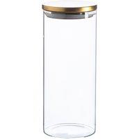 Argon Tableware Glass Storage Jar with Metal Lid - 1.5 Litre in Gold