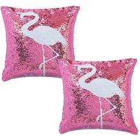 simpa Magic Flip Reveal Sequin Plush Cushions - Pink Flamingo