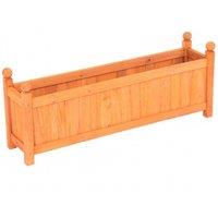 Oypla Large Wooden Rectangular Flower Planter in Brown