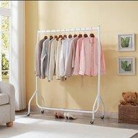 House of Home 4FT Long 5FT Tall White Clothes Rail Superior Heavy Duty Clothing Rack