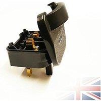 Schuko SCP Single Euro Plug Converter 2 Pin to 3 Pin SCP Plug in Black