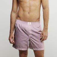 CLAUDIO LUGLI Check Cotton Poplin Print Boxer Shorts in Pink | Size: XL