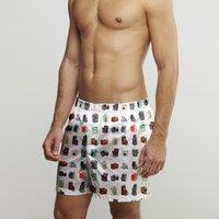 CLAUDIO LUGLI Vintage Cameras Cotton Poplin Print Boxer Shorts in White | Size: Large