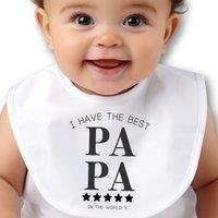 Aye Do Gifts I Have The Best PAPA Baby Bib in White
